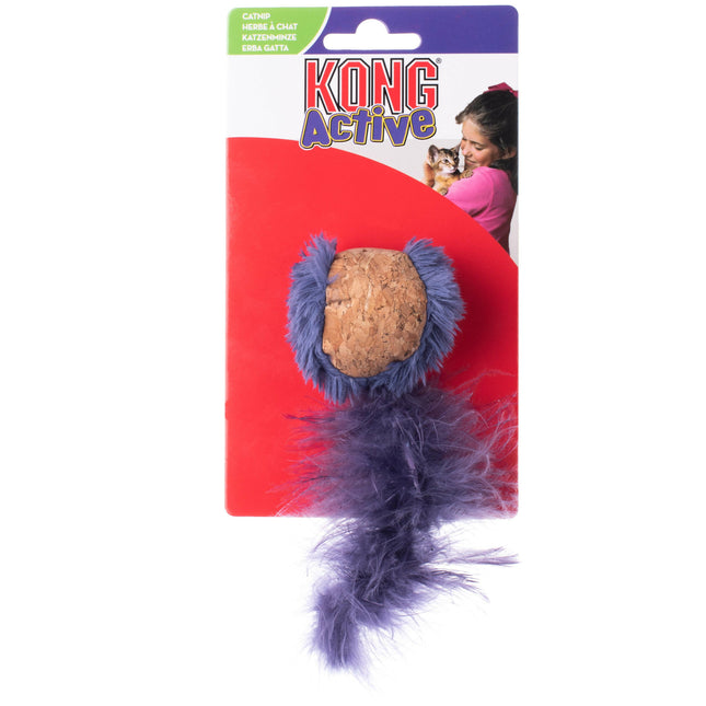 KONG Cat Active Cork Ball - cork ball for cats, with a feather tail, infused with catnip.