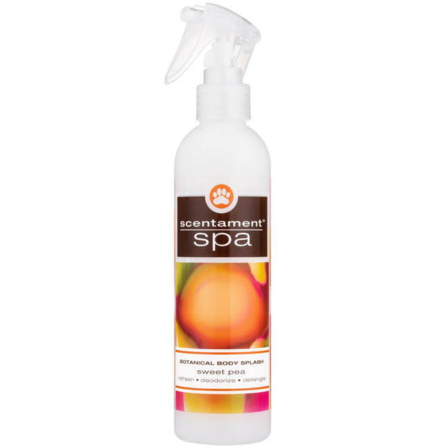 Best Shot Scentament Spa Sweet Pea Spray - anti-static scented conditioner that makes it easier to detangle fur, with the fragrance of sweet pea..