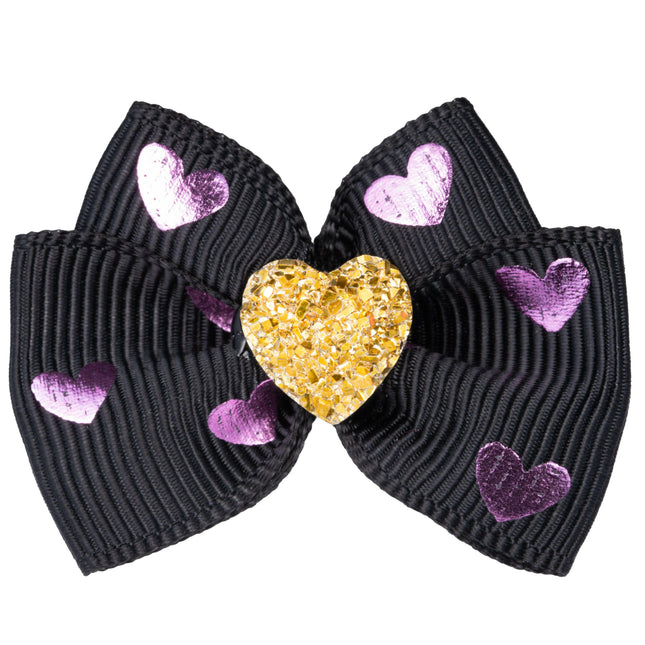 Blovi Bow Glamour Colorful Bow with Golden Heart.