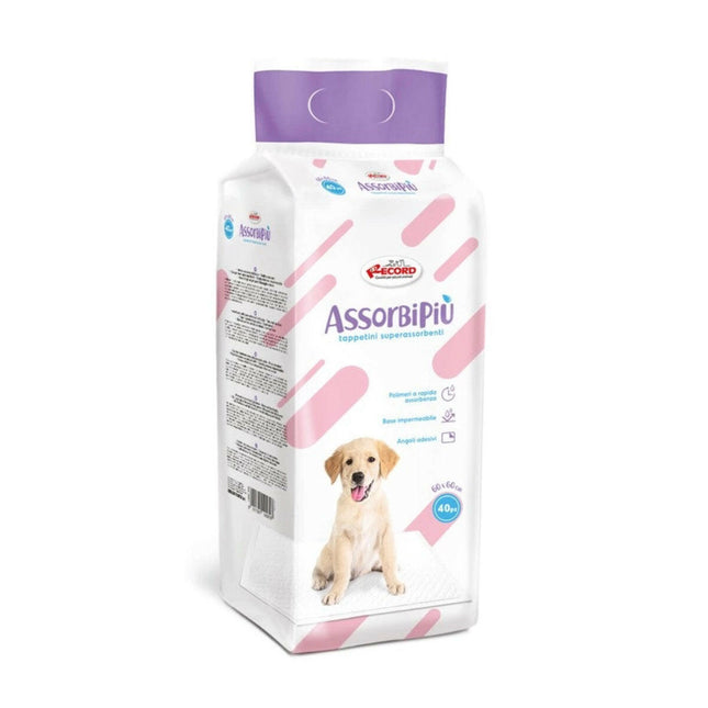 Record AssorbiPiu Puppy Pads 60x60cm - training pads for puppies, with adhesive strips - 40 pieces.