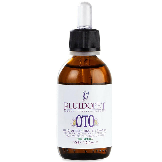 FluidoPet Oto Ear Care - professional ear protection and hygiene liquid with natural oils and lavender extract.
