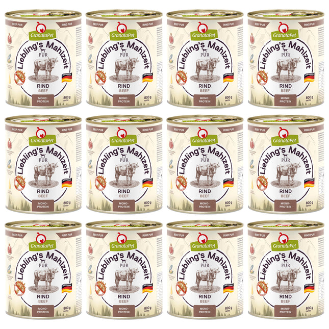 GranataPet Beef Pur - monoprotein grain-free wet food for dogs, beef