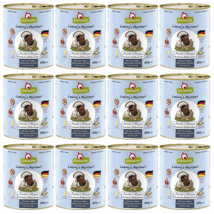 GranataPet Turkey & Rabbit Junior - grain-free wet food for puppies, turkey and rabbit.