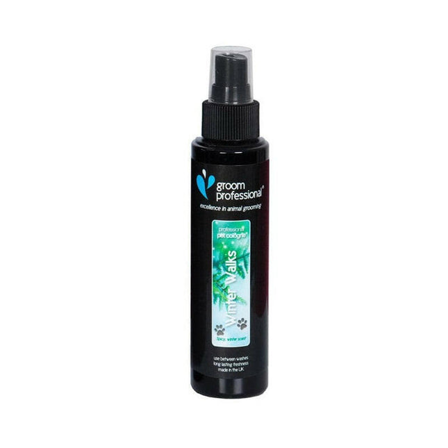 Groom Professional Winter Walks Cologne - toilet water for dogs with the scent of cinnamon, cloves, fir, and eucalyptus.