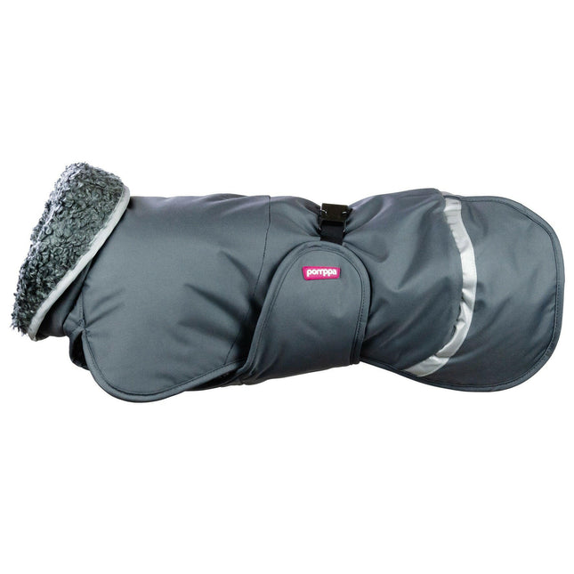 Toppa Pomppa Harness Jacket Graphite - very warm winter coat for dogs, with a harness opening.