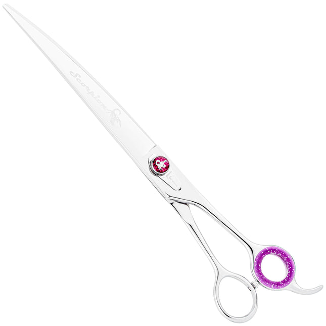 Kenchii Scorpion Curved Scissors - professional grooming scissors with an ergonomic handle, curved.