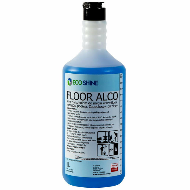 Eco Shine Floor Alco - universal, scented, highly foaming alcohol-based floor cleaning liquid.