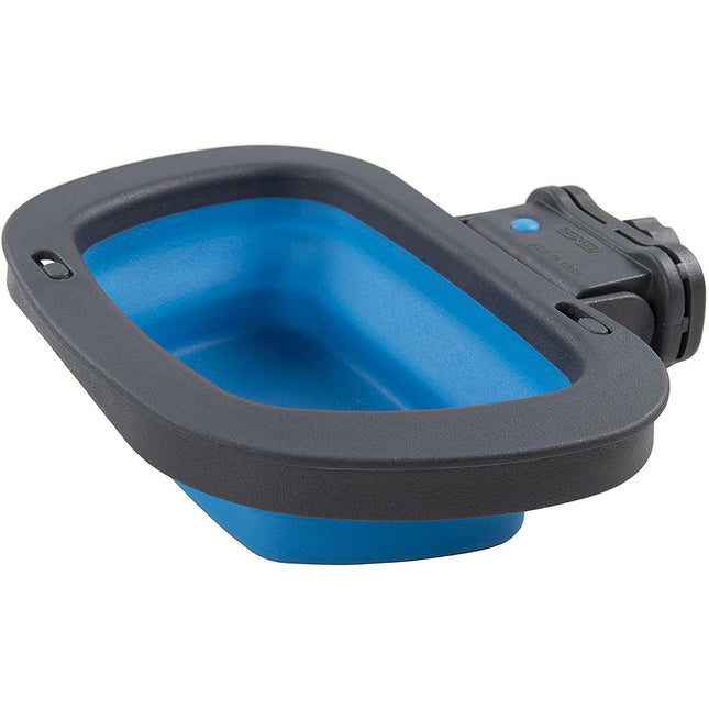 Dexas Collapsible Kennel Bowl Large - collapsible, silicone crate bowl - blue.