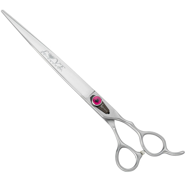Kenchii Love Straight Scissors - professional grooming scissors with an ergonomic handle, straight design.