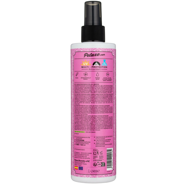 Petuxe Hair Sunscreen - a formula with vitamin B5 that protects fur from the sun.