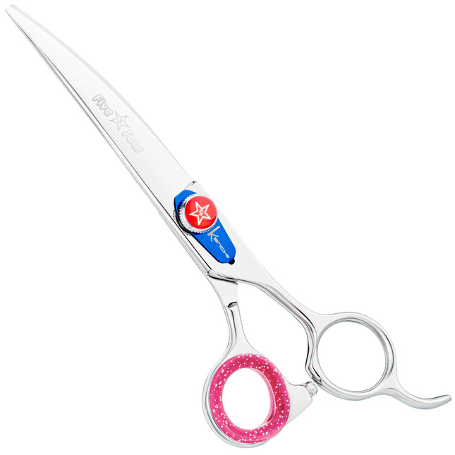 Kenchii Five Star Offset Curved Scissors - curved, offset grooming scissors.