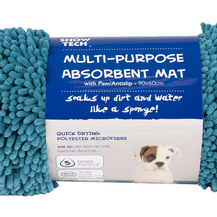 Show Tech Multi-Purpose Absorbent Mat - Non-slip absorbent mat made of microfiber - turquoise.