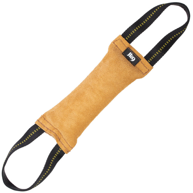 Julius - K9 Leather Tug With Two Handles - leather tug toy for dogs, two grips.