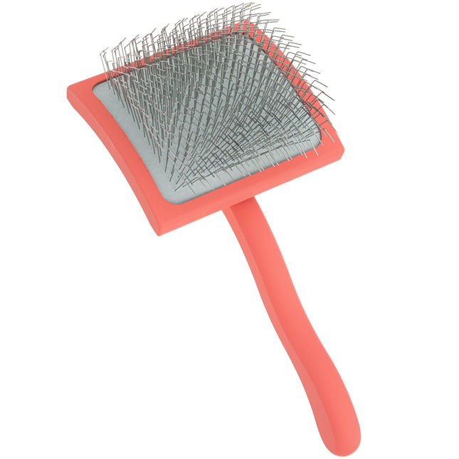 Chris Christensen Big G Slicker Brush - long pin poodle brush, coral.