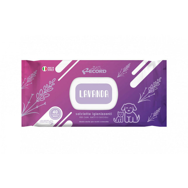 Lavender Wipes 40 pcs - universal wipes for cleaning the fur, eyes, and ears of dogs and cats, with lavender.