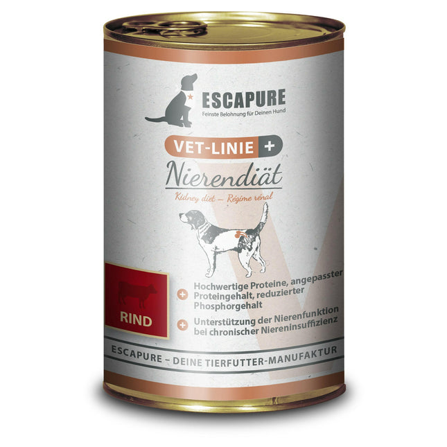 Escapure VET Kidney Diet Beef - wet food for dogs, kidney support.