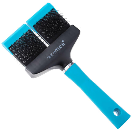 Show Tech Flex Groom Professional Slicker Firm - double-sided and flexible poodle brush, firm - Large.