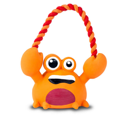 Max&Molly Lenny Krabitz - dog toy with rope, latex crab with squeaker.