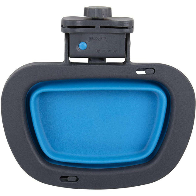 Dexas Collapsible Kennel Bowl Large - collapsible, silicone crate bowl - blue.