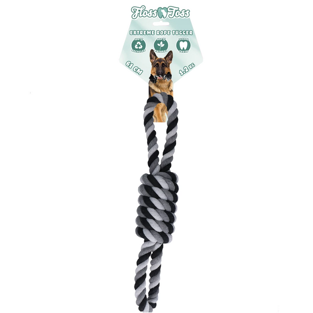 Holland Dental Floss Toss Extreme Rope Tugger - tug toy for large dogs, 2 loops made of dental floss..