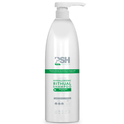 PSH Hypoallergenic Ritual Shampoo - dermatological shampoo for sensitive dog skin.
