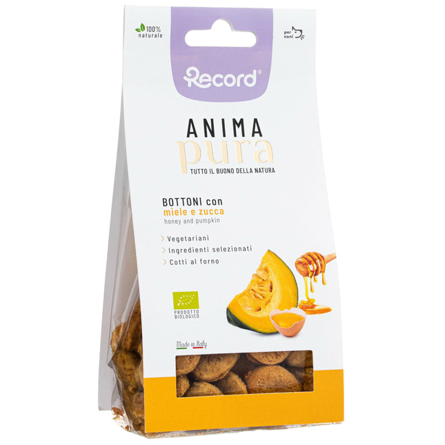 Anima Pura Vegetarian - vegetarian treats for dogs, pumpkin, honey, and eggs.
