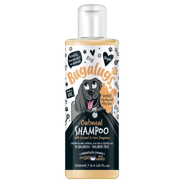 Bugalugs Oatmeal Shampoo - oatmeal shampoo for dogs, soothes irritations, concentrate 1:10.