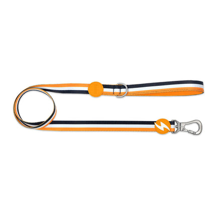 Dashi Stripes Orange & Black Leash 120cm - urban tape leash for dogs, stripes.