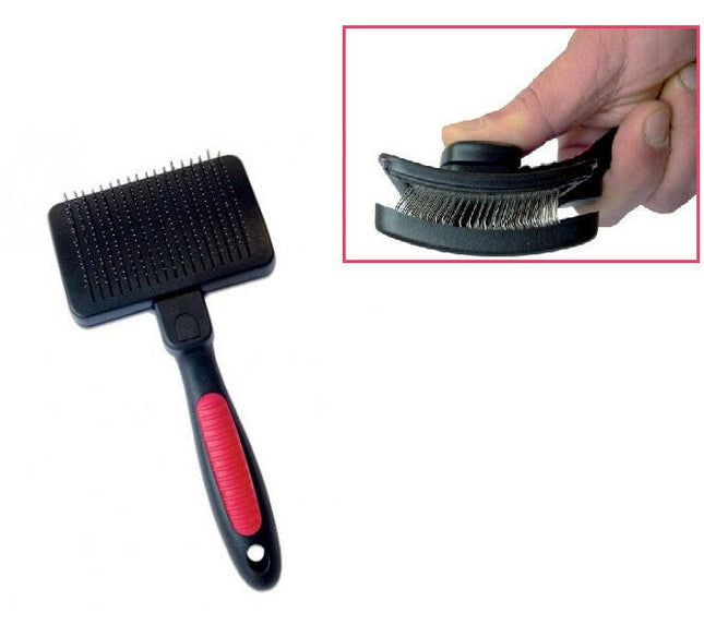 Ideal Dog self-cleaning poodle brush.
