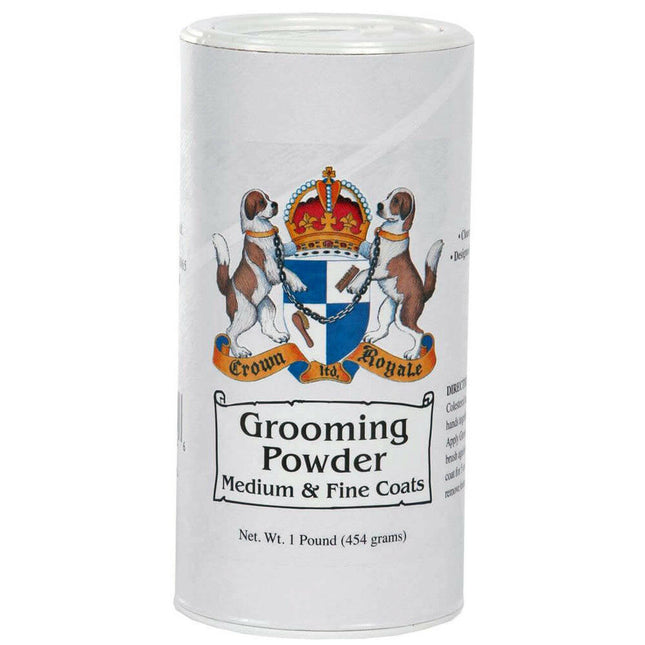 Crown Royale Grooming Powder for Medium & Fine Coats - grooming powder for thin and medium dog fur.