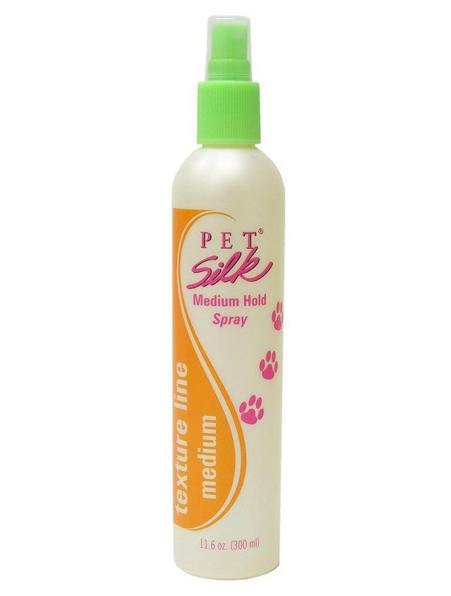 Pet Silk Texturizing Medium Hold Spray - texturizing and volumizing spray for medium coats.