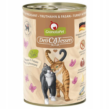 GranataPet DeliCatessen Turkey & Pheasant - grain-free wet food for cats, turkey and pheasant.
