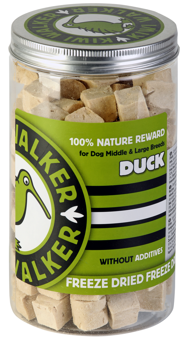 Kiwi Walker Duck Snacks - 100% duck, freeze-dried, natural treats for medium and large dogs.