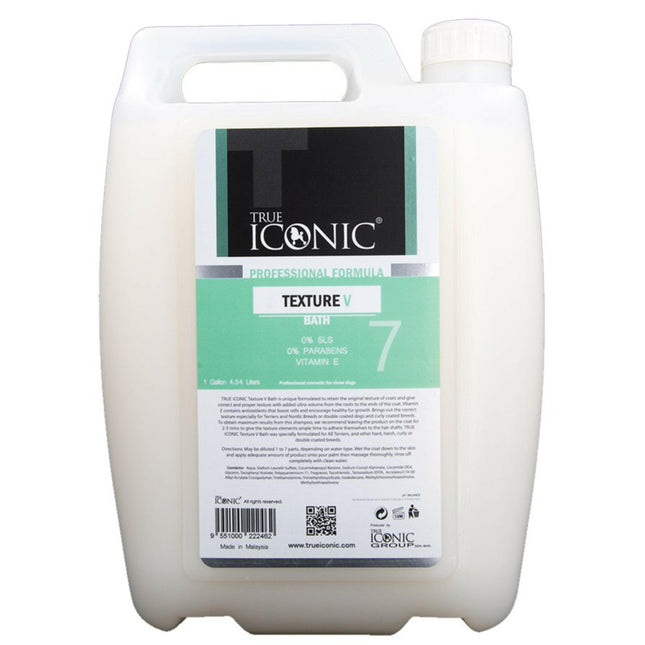 True Iconic Texture V Bath - shampoo for increasing volume in coarse, curly fur with abundant undercoat, concentrate 1:7 - 4.5L.