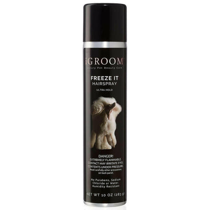 IGroom Freeze It Hairspray - professional, strong-hold hairspray for dogs.