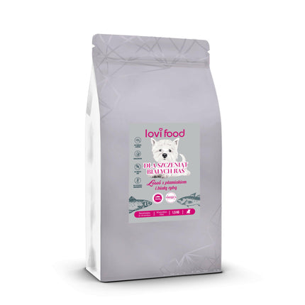 Lovi Food Salmon with Pollock and White Fish - Grain-Free Food for White Breed Puppy Dogs.