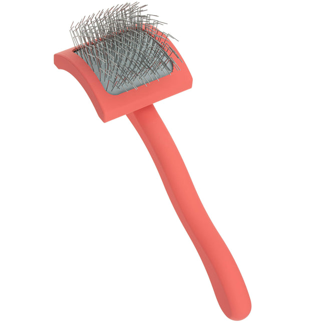 Chris Christensen Baby G Coral Slicker Brush - long pin poodle brush, coral.