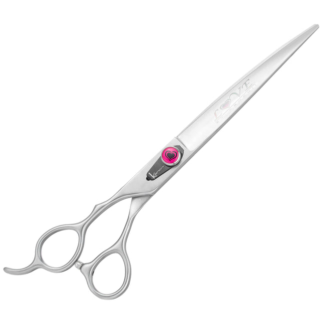 Kenchii Love Lefty Curved Scissors - professional left-handed grooming scissors with an ergonomic handle, curved.