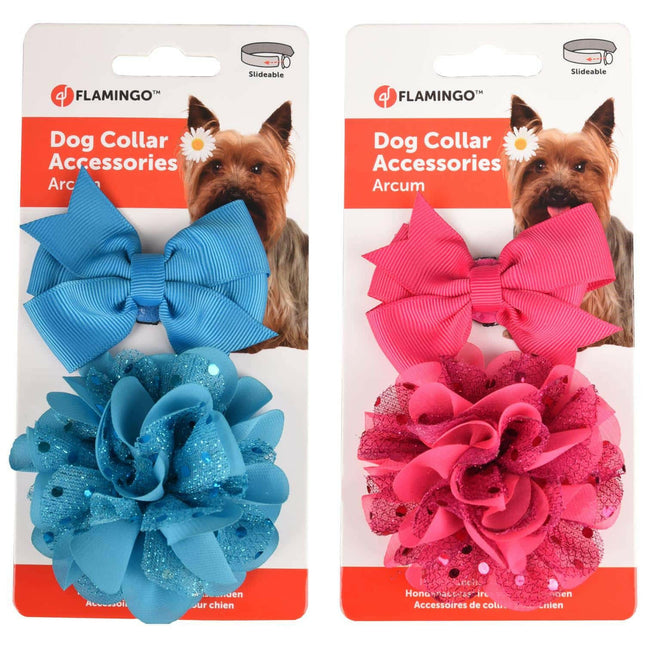 Flamingo Dog Collar Accessories Arcum - stylish bows on elastic, for dogs.