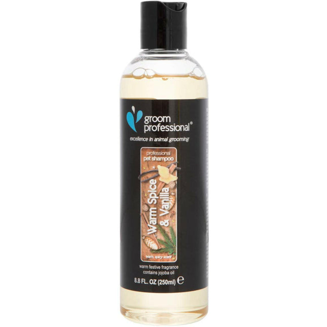 Groom Professional Warm Spice & Vanilla Shampoo - nourishing shampoo for dogs and cats with a spicy scent.