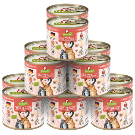 GranataPet DeliCatessen Turkey & Shrimps - grain-free wet food for cats, turkey and shrimp.