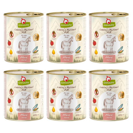 GranataPet Horse Pur - monoprotein grain-free wet dog food, horse meat.