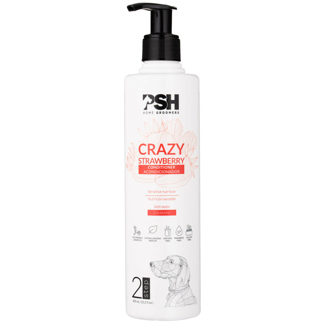 PSH Daily Beauty Crazy Strawberry Conditioner - vegan conditioner for short-haired dogs and cats, with biotin.
