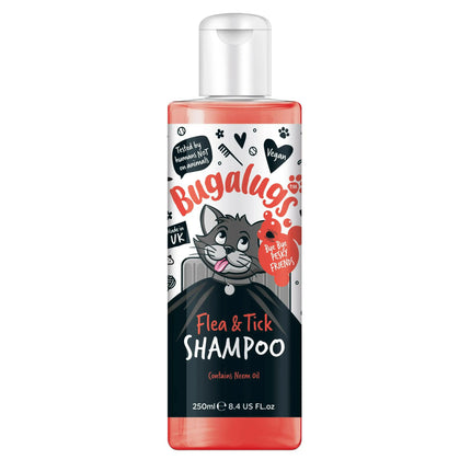 Bugalugs Flea & Tick Cat Shampoo - flea and tick shampoo for cats, with Neem oil.