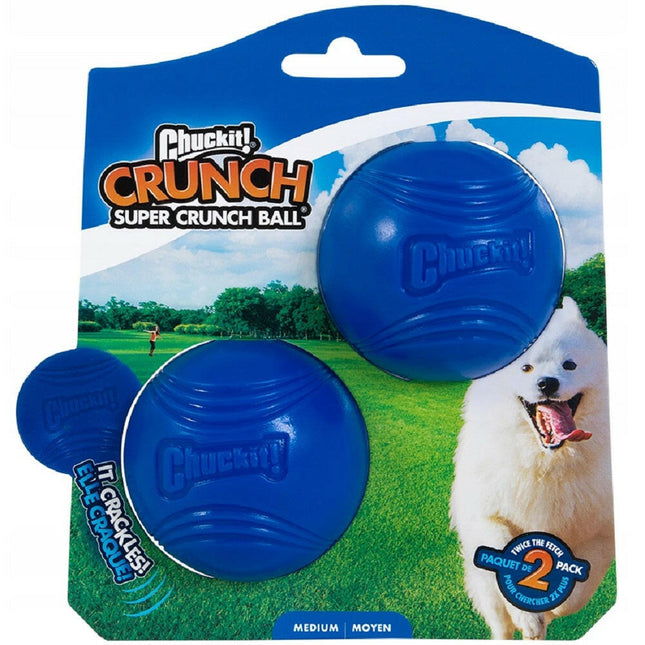 Chuckit! Super Crunch Ball M (6.4cm) - crunchy, crackling rubber ball for dogs - 2pcs.