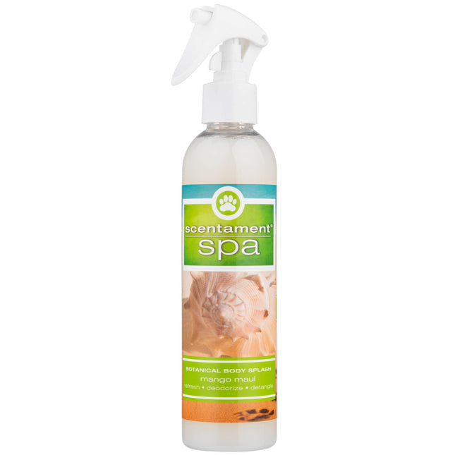 Best Shot Scentament Spa Mango Maui Spray - anti-static scented conditioner that makes brushing fur easier, with a tropical fruit fragrance..