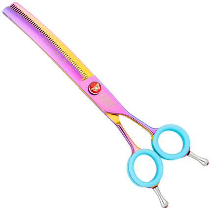 P&W Butterfly Curved Thinning - professional grooming thinning shears, curved with 54 teeth.