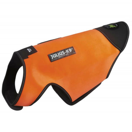 Julius - K9 IDC Neoprene Dog Jacket Orange - neoprene jacket for dogs, orange with black.