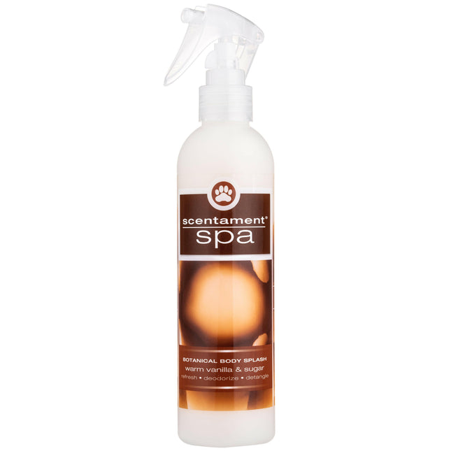 Best Shot Scentament Spa Warm Vanilla & Sugar Spray - anti-static conditioner that makes it easier to detangle fur, with a vanilla scent.