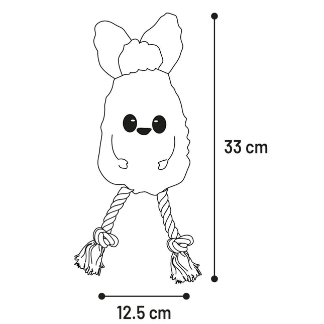 Flamingo Bubto Pineapple with Rope - plush toy for dogs, pineapple with rope, with squeaker.